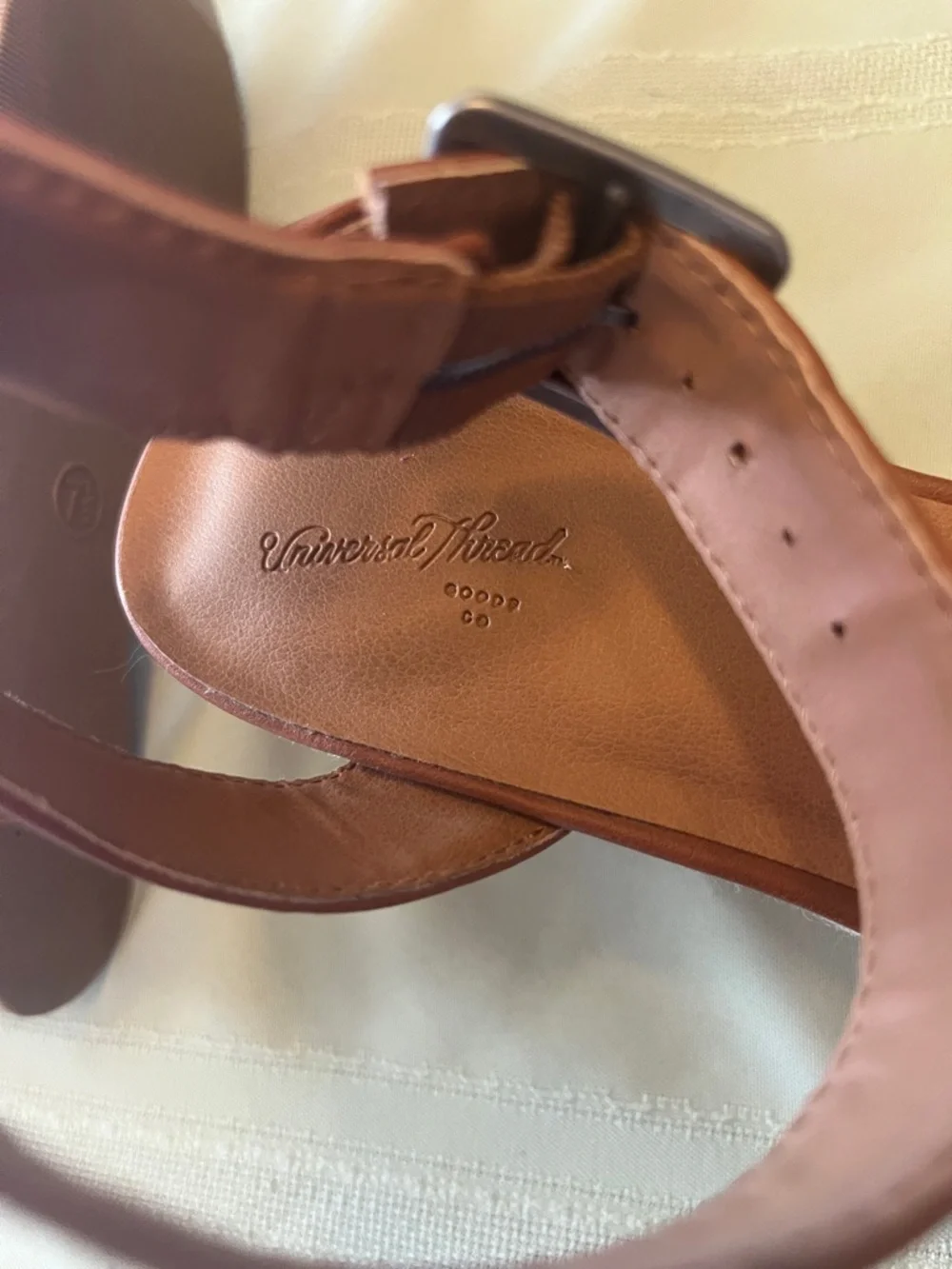 Universal Thread Tan Brown Cork Espadrille Wedge Sandals with Ankle Buckle.